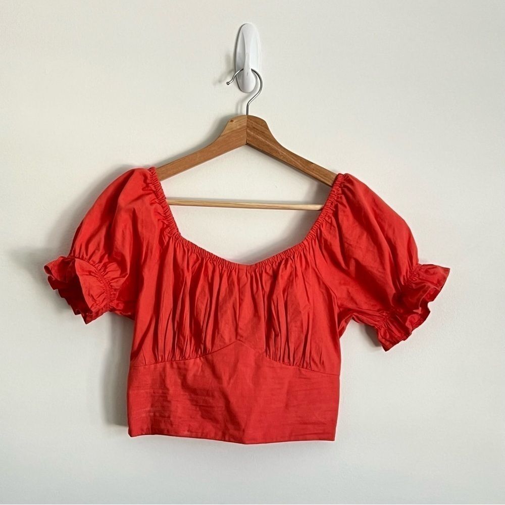 Sim & Sam Burnt Sienna Orange Crop Top Blouse Boho Coachella M
